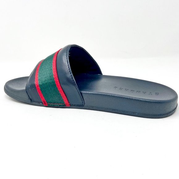 STNDRD Standard Los Angeles Monaco Black Green Red Mens Slides - Picture 3 of 5